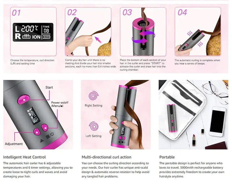 Cordless Automatic Hair Curler